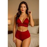 Yüksek Bel Şortlu Bralet Takım - Siyah