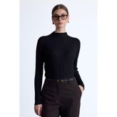 YÜKSEK YAKA TRİKO BLUZ SİYAH