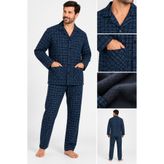 yula store AYSUN TEKSTİL Erkek Gömlek Yaka 2 İplik Rahat Kalıp Önden Cepli Önden Düğmeli İçi Şardonlu Büyük Beden Kışlık Pijama Takımı %90 Pamuk % Viskon