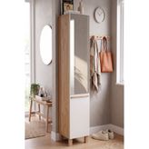 Yurudesign Lusso Aynalı Ayakkabılık Çok Amaçlı Dolap 2 Kapaklı 8 Raflı Ahşap Ayaklı Sepet-Beyaz LU3-SW