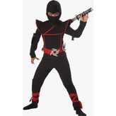 Yüsü Siyah Ninja Kostümü - 7 - 8 Yaş