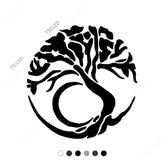 Yuvarlak İçinde Köklü Ağaç Duvar Araç Sticker 17cm