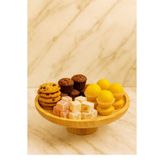 YzHome Bambu Ayaklı Sunum Servis Tabağı Tabak Kase 20*6CM