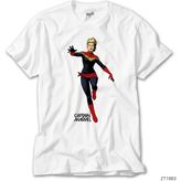 Z Zeplin Captain Marvel Beyaz Tişört - 2XL