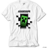 Z Zeplin Minecraft Creeper Inside Beyaz Tişört - 2XL