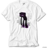 Z Zeplin Minecraft Enderman Beyaz Tişört - S