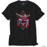 Z Zeplin Spiderman Nets Siyah Tişört - 5XL