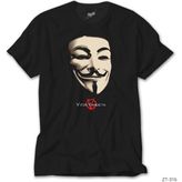 Z Zeplin V For Vendetta Maske Siyah Tişört