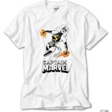 Z zepplin Captain Marvel Comic Beyaz Tişört - 3XL