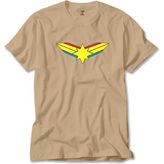 Z zepplin Captain Marvel Logo Krem Tişört - XS