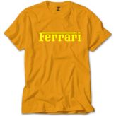 Z zepplin Ferrari Gold Text Sarı Tişört
