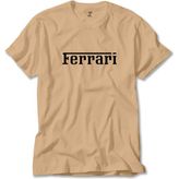Z zepplin Ferrari Text Black Krem Tişört - S