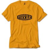 Z zepplin Ferrari Text Logo Sarı Tişört - M