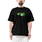 Z zepplin Minecraft Skeleton And Creeper Oversize Siyah Tişört