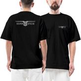 Z zepplin Rammstein Double Line Text Ön Arka Baskılı Siyah Oversize Tişört
