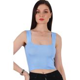 Z2001 DEWBERRY BAYAN KROP BLUZ-MAVİ