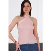 Z2004 Dewberry Bayan Krop Bluz-Pembe