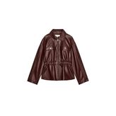 Zara B.blazer Elastik Bel Suni Deri Ceket, Kestane