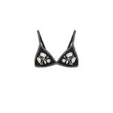 ZARA Çiçek İşlemeli Bikini Üstü, Siyah, beden: L