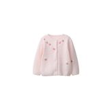 ZARA Çiçek İşlemeli Örgü Hırka, Açık Pembe, beden: 6-9 Ay (74 Cm)