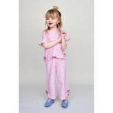 ZARA Çiçek Ve Kurdele Desenli T-shırt Ve Pantolon Takımı, Soluk Pembe, beden: 6 Yaş (116 Cm)
