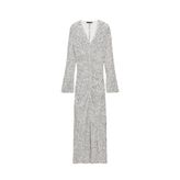 ZARA Drapeli Pullu Midi Elbise Zw Collectıon, Gümüş, beden: S