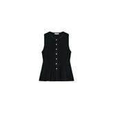 ZARA Düğmeli Fitilli Peplum Top, Siyah, beden: M