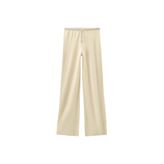 ZARA Düğmeli Triko Pantolon, Ekru, beden: M
