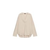 ZARA KETEN KARIŞIMLI OVERSIZE BLUZ, Açık bej, M beden