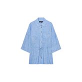 ZARA Keten Safari Gömlek, Açık Mavi, beden: S