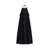 ZARA MİDİ POPLİN ELBİSE Siyah XS