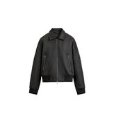 ZARA Suni Deri Bomber Ceket, Siyah, beden: S (us S)