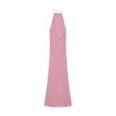 ZARA UZUN HALTER ELBİSE, Pembe, M beden