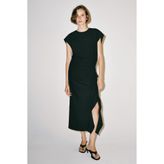 ZARA ZW COLLECTION DRAPELİ MİDİ ELBİSE Siyah L