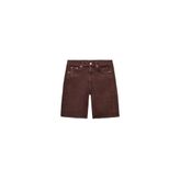 ZARA ZW COLLECTION RELAXED FIT ORTA BEL DENIM BERMUDA, Koyu kestane, 36 beden