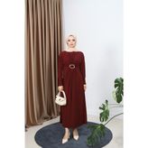 Zarafet Sandy Elbise - Bordo - 2