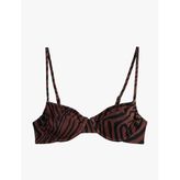 Zebra Desenli Balenli Bikini Üstü