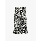 Zebra Desenli Midi Saten Etek