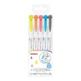 Zebra Mildliner Brush Pen 5 Renk Kalem Seti