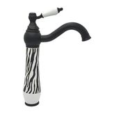 Zebra Siyah Beyaz Çanak Lavabo Bataryası