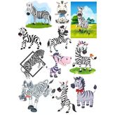 Zebra Sticker Set-2 12 Parça Telefon, Tablet, Defter, Laptop Sticker