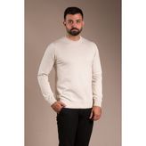 Zeki Özer Erkek Bej Basic Triko Kazak - L