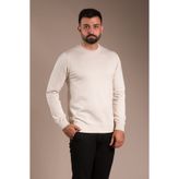 Zeki Özer Erkek Bej Basic Triko Kazak