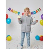 Zekids Çocuk Pamuklu Kapüşonlu Basic Hırka - Gri - 10 Yaş