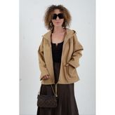 Zelish My Sister Camel Örme Kaşe Kapüşonlu Mont - Standart