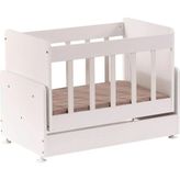 Zelmira 50*90 cm Anne Yanı Bebek Beşiği Portatif Ahşap Beşik Yenidoğan Beşiği Sallanabilir - Beyaz