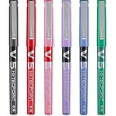 Zemira Pilot V5 Hi-Tecpoint Roller Kalem - Ince 0,5 mm Uç Ucu - 0,3 mm Çizgi Genişliği - 6'lı Paket - Siya - --