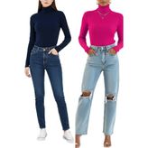 ZENCHES Slim Fit Boğazlı Kazak,Siyah M