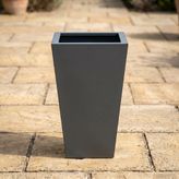 Zenith 60 cm Dikey Konik Metal Saksı - İç ve Dış Mekan Modern Dekoratif Saksılık (60×35/25 cm) (Antrasit)