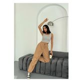 Zeo Basic DİZ PİLELİ PARAŞÜT PANTOLON CAMEL-KAHVERENGİ